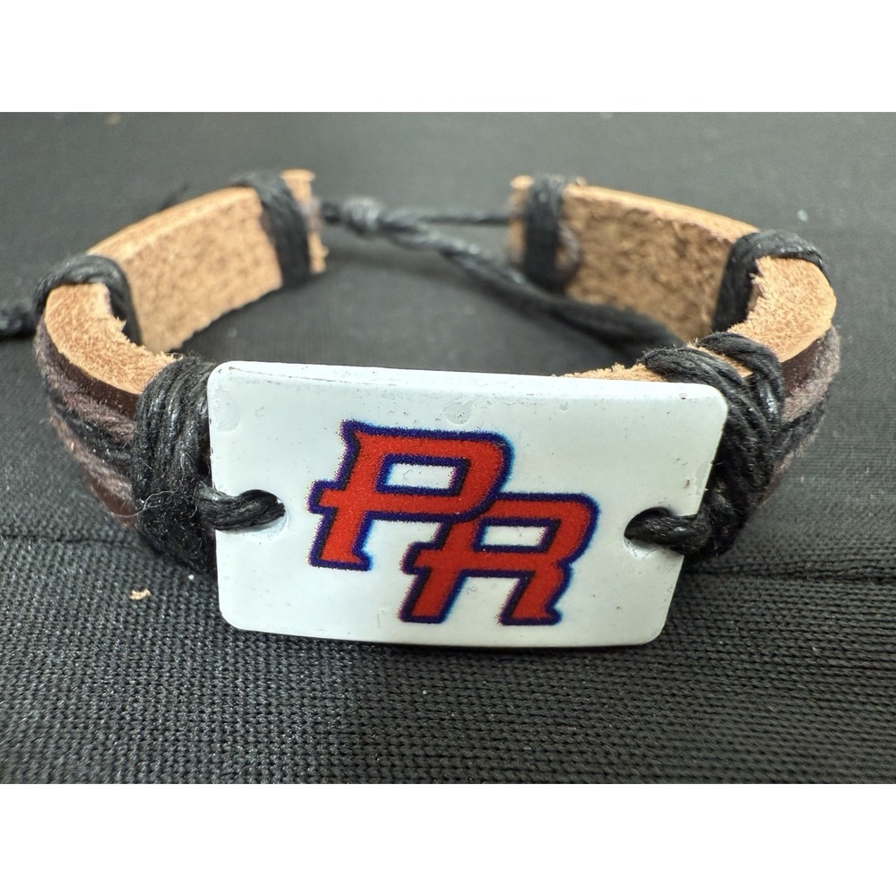 Puerto Rico PR Charm Bracelet Leather Adjustable Cord Blue Red White Unbranded - Picture 7 of 9